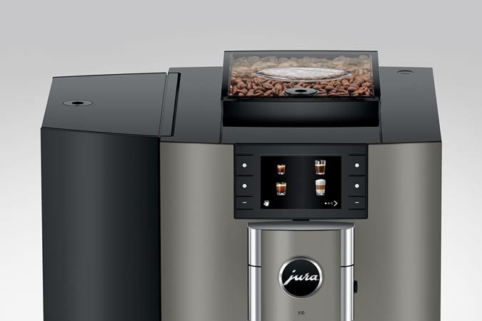 Jura X10 Bean to Cup Coffee Machine - Tank Fed, Dark Inox